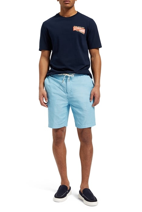 FAVE- COTTON/LINEN TWILL BERMU BLUE LAGOON 3