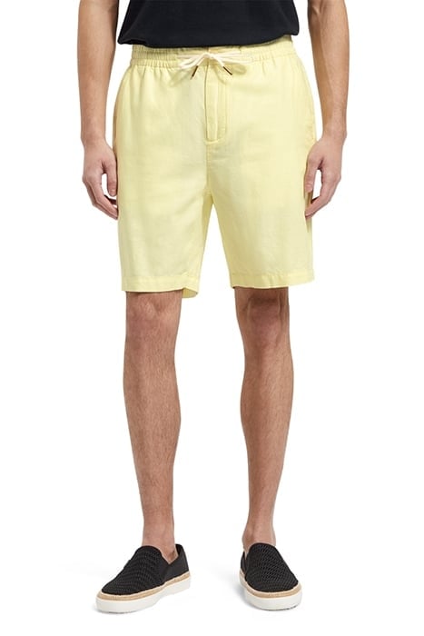 FAVE- COTTON/LINEN TWILL BERMU WASHED NEON YELLOW 1