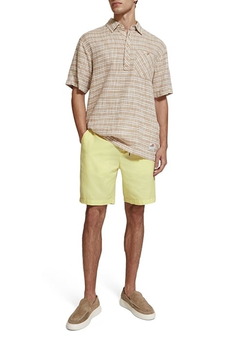FAVE- COTTON/LINEN TWILL BERMU WASHED NEON YELLOW 3