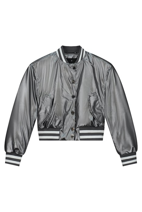HAYLEE BOMBER GUN METAL METALLIC 1
