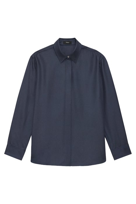 CLASSIC MENSWEAR SHIRT IN VISCOSE TWILL NOCTURNE NAVY 2
