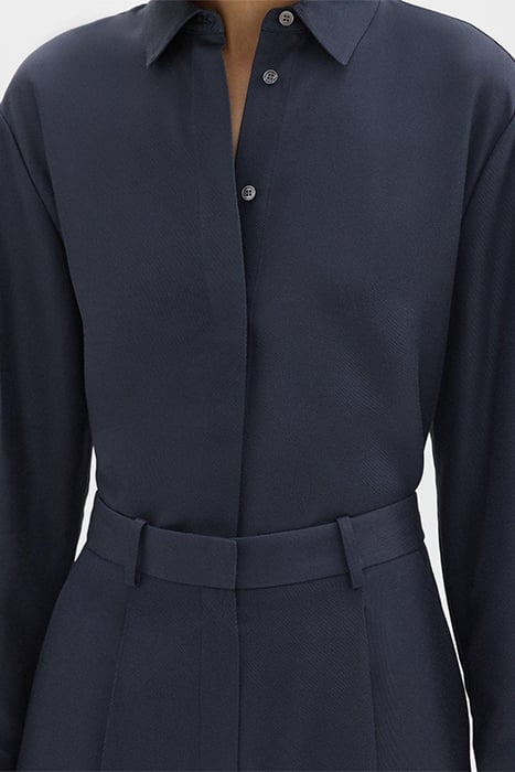 CLASSIC MENSWEAR SHIRT IN VISCOSE TWILL NOCTURNE NAVY 3