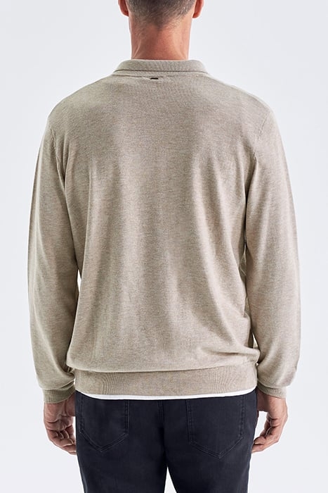 MINK MIXED FABRIC POLO SHIRT, INTERLOCK BACK VISON 2