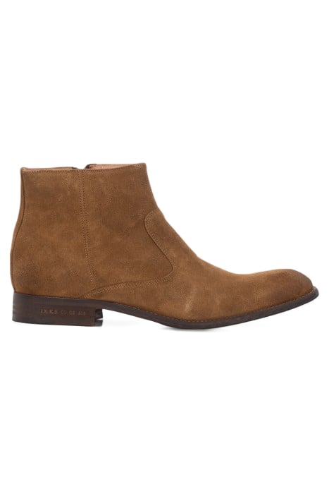 BROWN SUEDE ZIPPED BOOTS CAPPUCINO 1