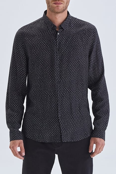 BLACK POLKA DOT LENZING™ ECOVERO™ SLIM SHIRT BLACK 1