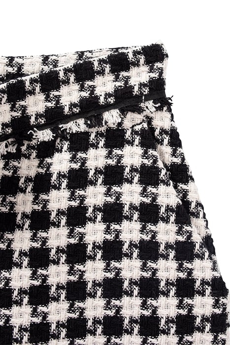 BLACK HOUNDSTOOTH MOTIF TWEED-LOOK SHORTS BLACK 5