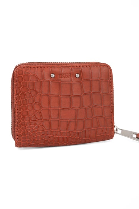 ORANGE EMBOSSED LEATHER 1440 MINI COMPAGNON WALLET ORANGE 4