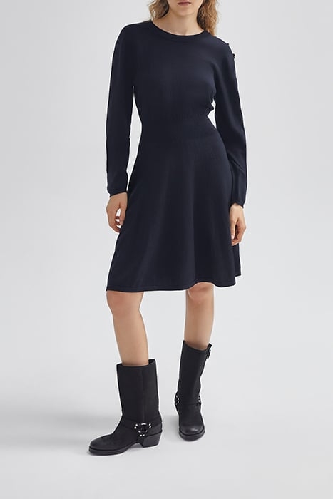 BLACK SWEATER DRESS WITH DIAMANTE BUTTONS BLACK 3