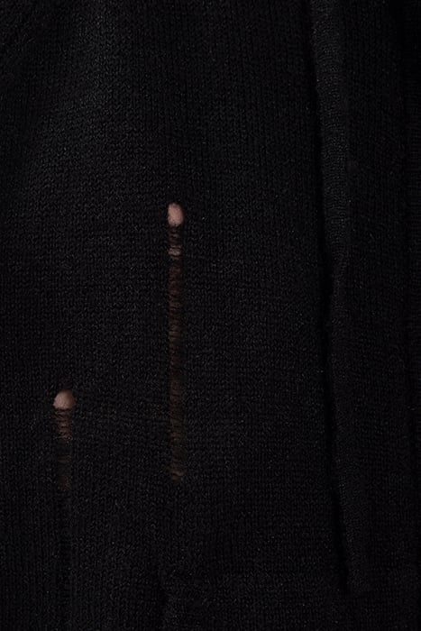 PURE EDITION- BLACK ZIPPED KNIT CARDIGAN BLACK 8