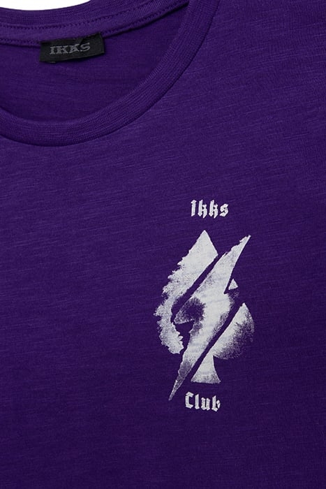 BOYS’ PURPLE T-SHIRT, ACE OF SPADES IMAGE FRONT AND BACK PUR 5