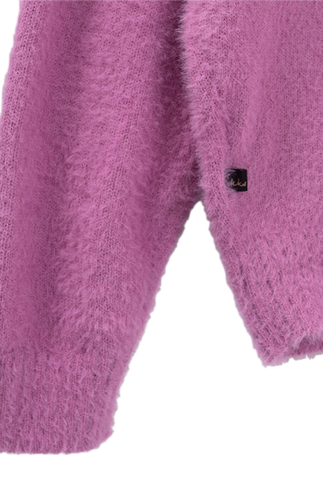 GIRLS’ DARK PINK KNIT SWEATER WITH EMBROIDERY PINK 4