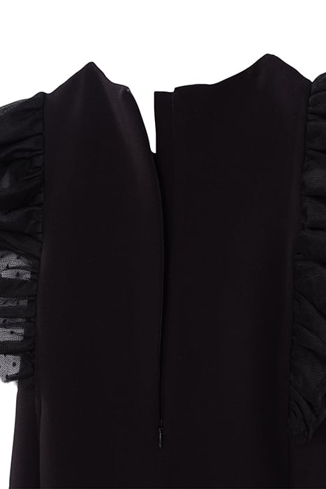 GIRLS’ BLACK RUFFLED TULLE DRESS BLACK 5
