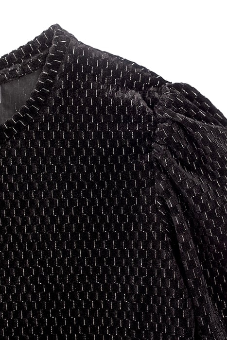 GIRLS’ BLACK TEXTURE, LUREX, JACQUARD VELVET KNIT T-SHIRT BL 4