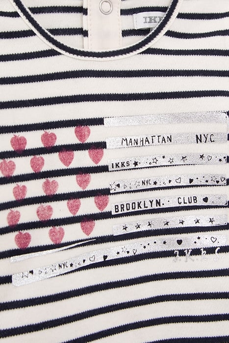 BABY GIRLS’ SAILOR-STRIPE ORGANIC COTTON T-SHIRT WITH FLAG O 7