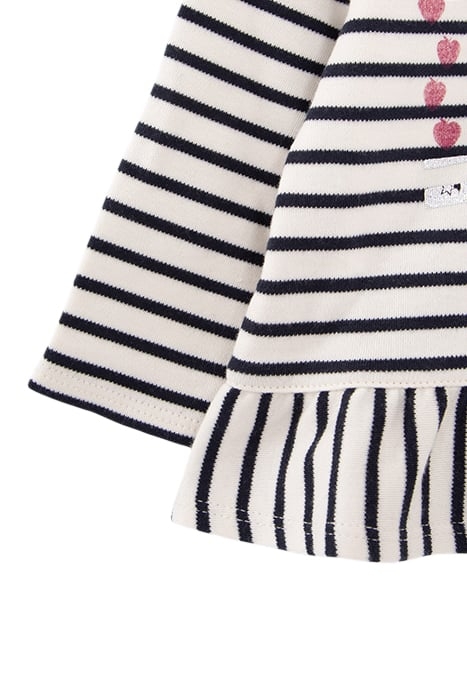 BABY GIRLS’ SAILOR-STRIPE ORGANIC COTTON T-SHIRT WITH FLAG O 6
