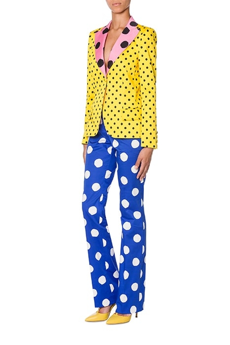 PATCHWORK POLKA DOT SATIN JACKET YELLOW 1
