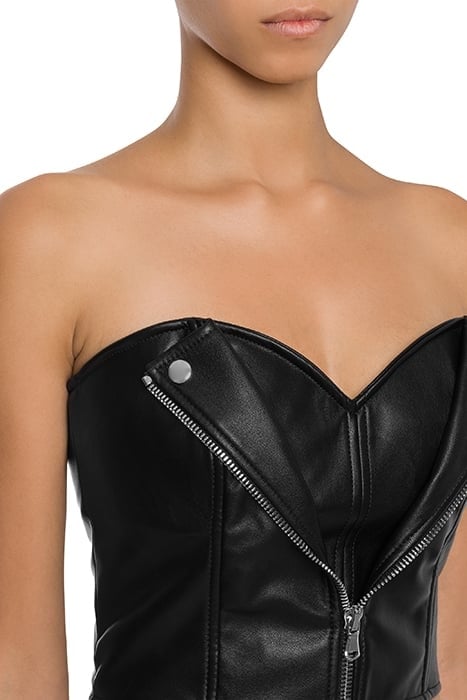 CROP TOP IN BIKER FABRIC BLACK 4