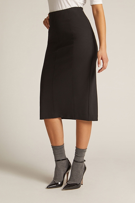 MILANO STITCH MIDI SKIRT BLACK 1