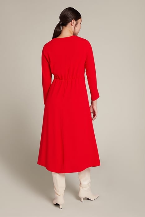 RED WRAP DRESS WITH KNOT RED 3