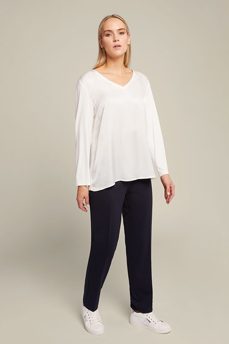 T-SHIRT IN TWO ECO-VISCOSE FABRICS WHITE 3