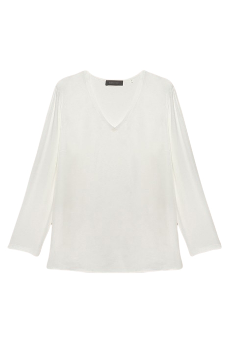 T-SHIRT IN TWO ECO-VISCOSE FABRICS WHITE 4