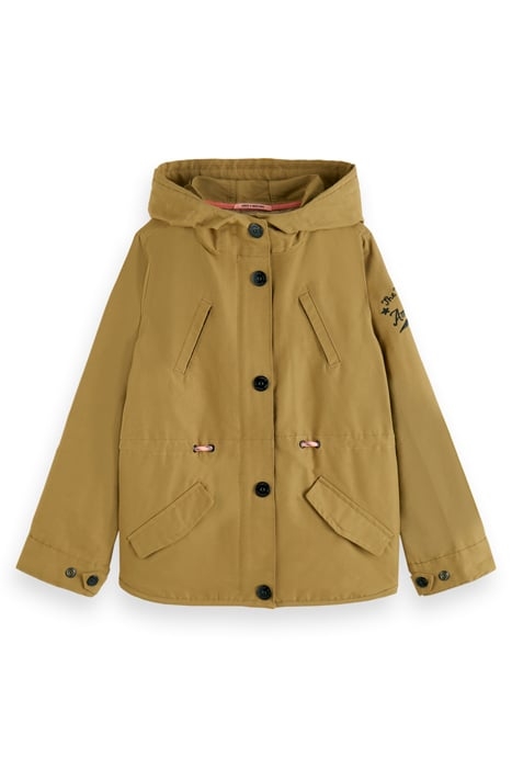 HOODED ZIP-THRU COTTON PARKA CAMEL 1