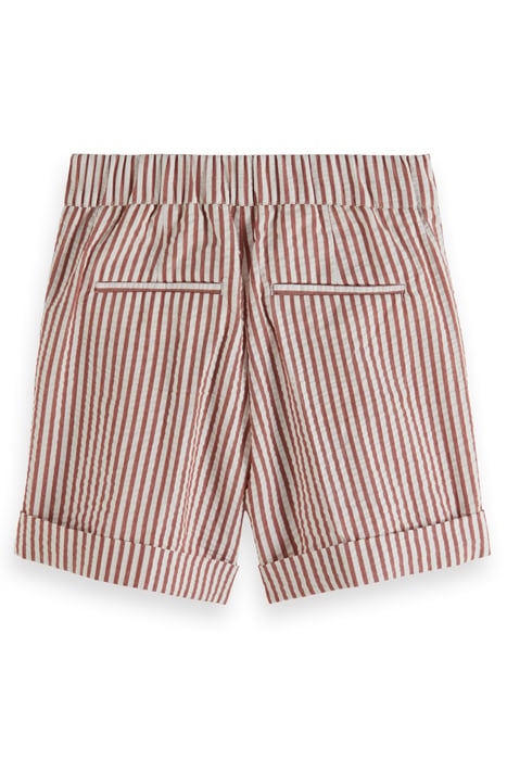 BELTED YARN-DYED STRIPE SEERSUCKER SHORTS TERRACOTTA STRIPE 2