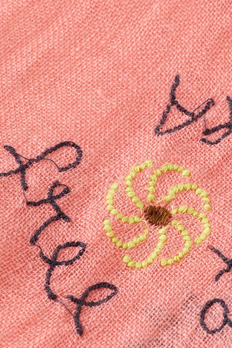 OVERSIZED SHIRT DRESS WITH MULTICOLOR EMBROIDERY SEA LIFE EM 8