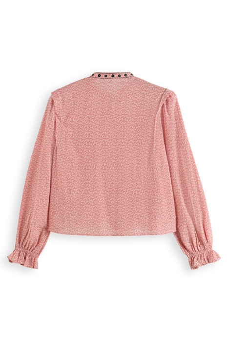 PRINTED SHIRT WITH SHOULDER DETAIL CORAL 2