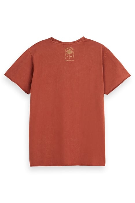 WASHED EMBROIDERED T-SHIRT TERRACOTTA 2