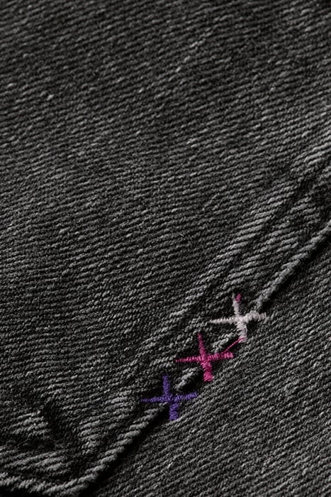 THE RAY 5 POCKET LOW RISE DENIM SHORT — WASHED BLACK 7