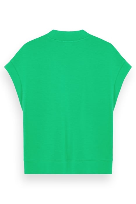 V-NECK SLEEVELESS MODAL SWEATSHIRT SCUBA GREEN 5