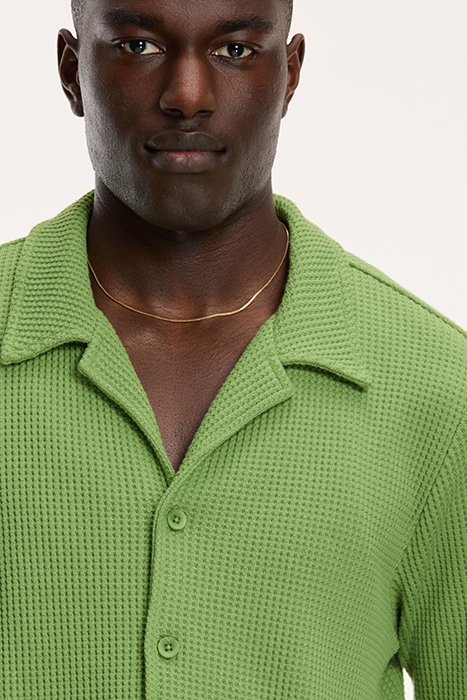 DEAN WAFFLE STRUCTURE SHORTSLEEVE LIGHT OLIVE GREEN 7