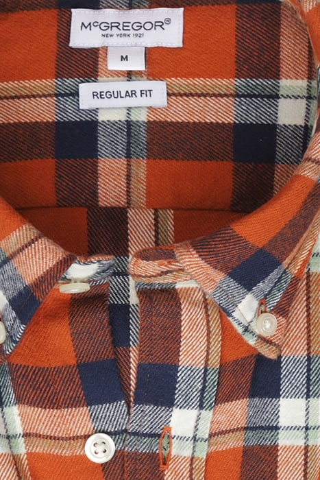 BIG FLANNEL Y/D CHECK SHIRT WINTER ORANGE 4
