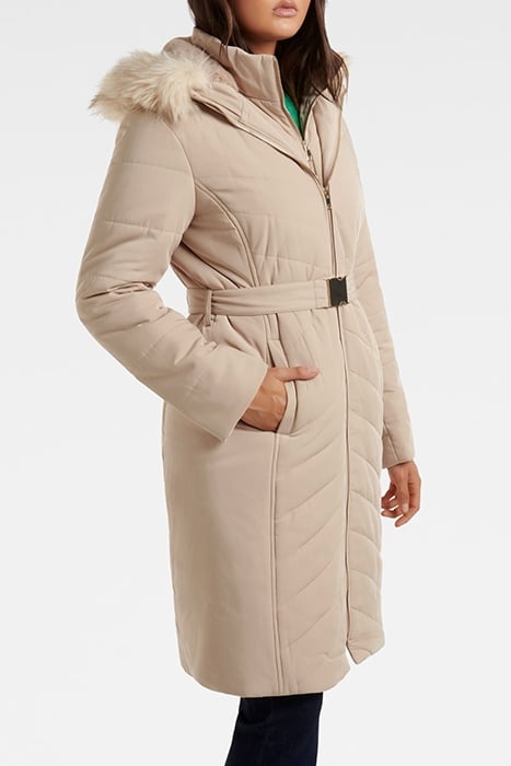 PIA LONGLINE QUILTED PUFFER CAMEL 1