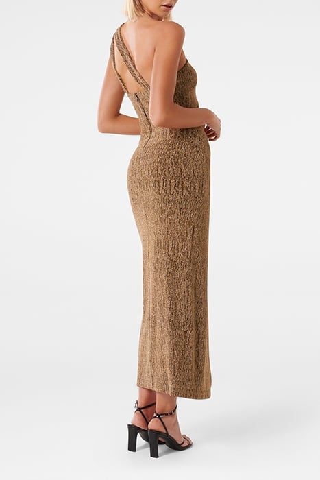 KAIRO ONE SHOULDER GLITTER MAXI GOLD 2