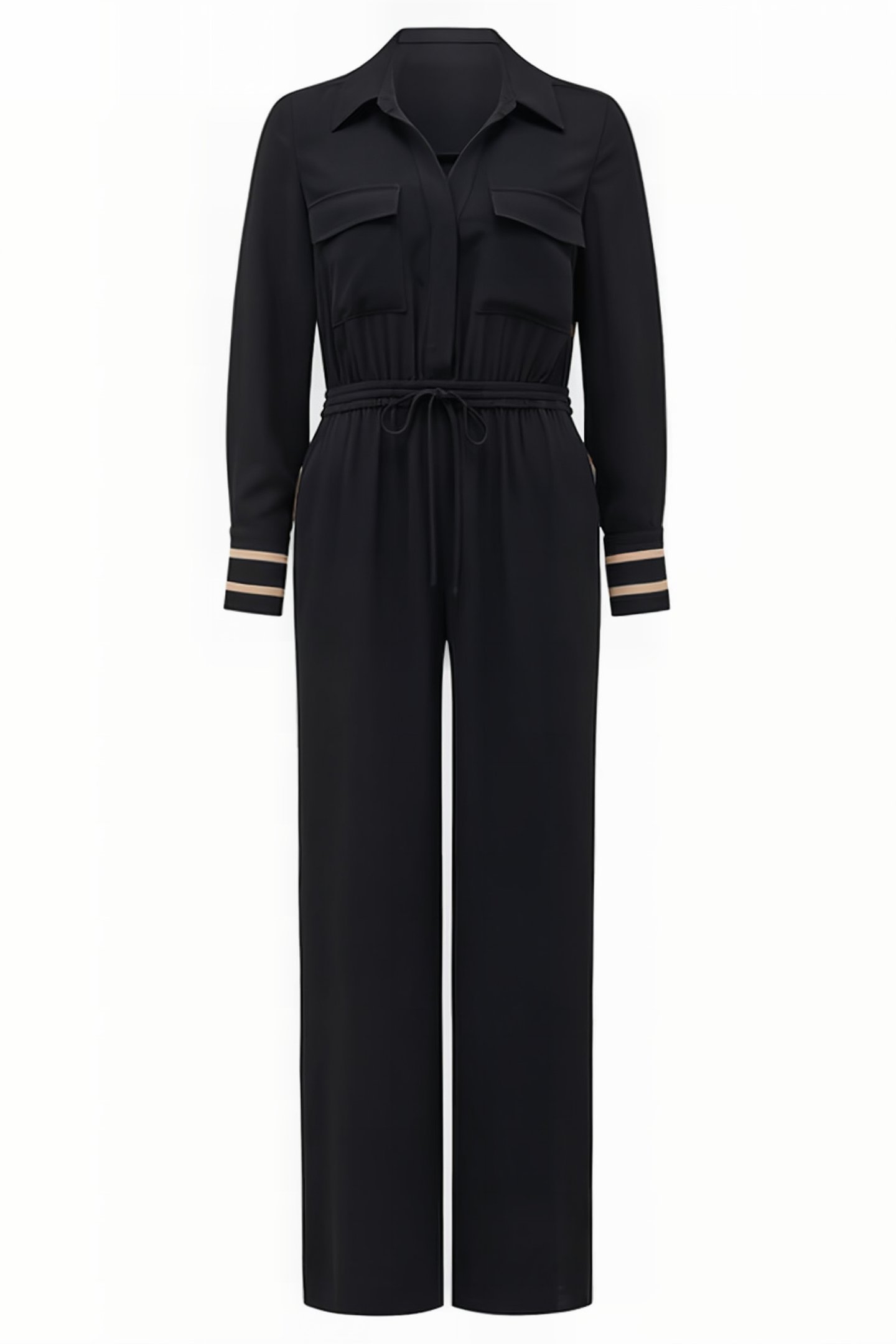 ASHER SIDE STRIPE JUMPSUIT BLACK 3