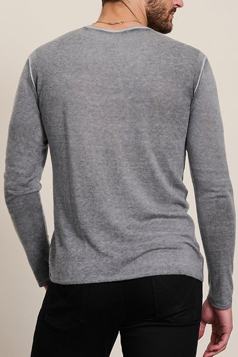 REGULAR FIT LS VNECK WITH REVERSE PRINT SEAL GREY 2