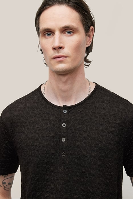 STANTON REGULAR FIT SS HENLEY WITH TEXTU BLACK 2