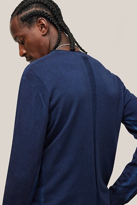 DREW LS SILK BLEND MAGIC WASH VEE DARK NAVY 2