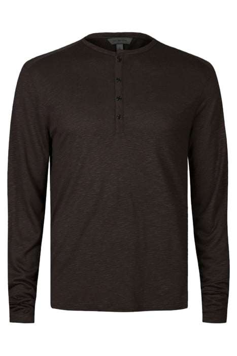 DANVILLE REGULAR FIT LS HENLEY WITH PLAC ESPRESSO 1