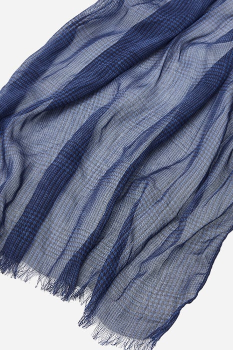PRINCE OF WALE PLAID PRINTED SCARF TITANIUM BLUE 2