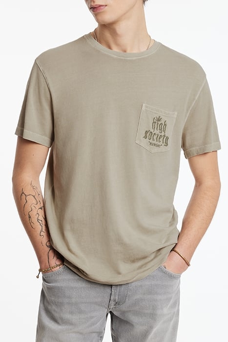 SS CREW POCKET TEE - HIGHSOCIETY FOSSIL GREY 1