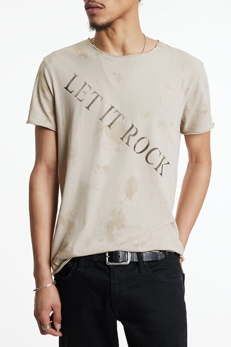 SS RAW EDGE TEE - LET IT ROCK FOSSIL GREY 1