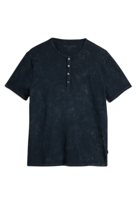 ETHAN SS CTN HENLEY W PSEIN CHROMA WASH INK BLUE 2