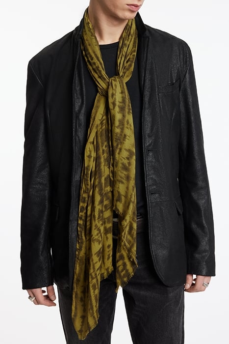 BLURRED ABSTRACT ART PRINTED SCARF CANARY 2