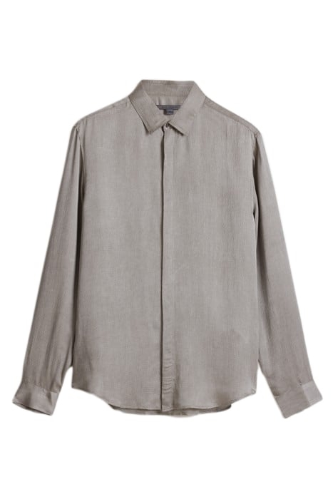 HIDDEN PLACKET SLIM FIT SHIRT MED GREY 2