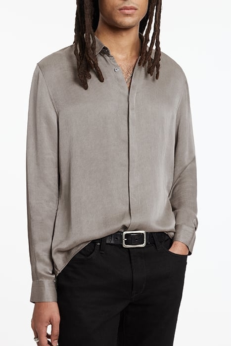 HIDDEN PLACKET SLIM FIT SHIRT MED GREY 1