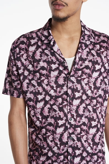 LEFLORE REGULAR FIT SS CAMP SHIRT WITH F ANTIQUE ROSE 3