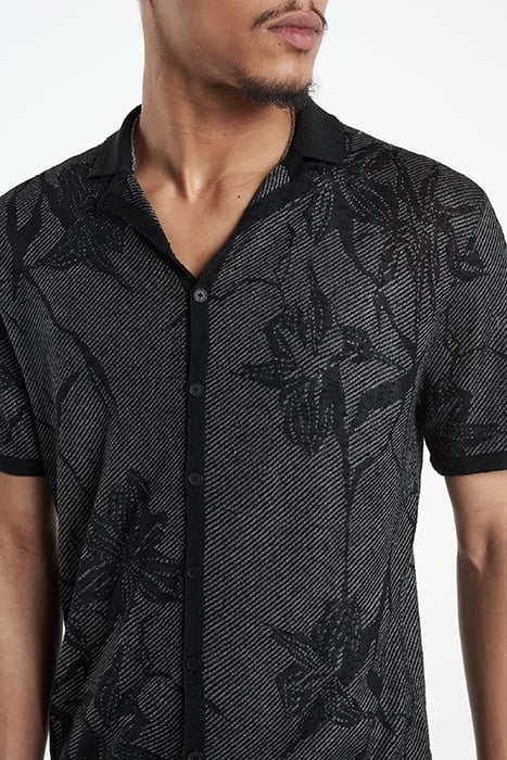 SIMON SS FLORAL JACQUARD CAMP COLLAR SHI BLACK 3